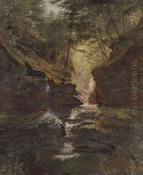 Study of Rainbow Falls, Watkins Glen - view 1