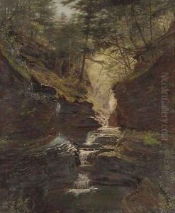 Study of Rainbow Falls, Watkins Glen by James Hope
