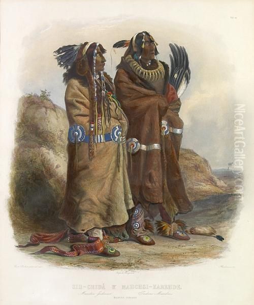 Sih-chida & Mahchsi-karehde,
Mandan Indians, Pl. 20, From Travels In The Interior Of North America - view 1