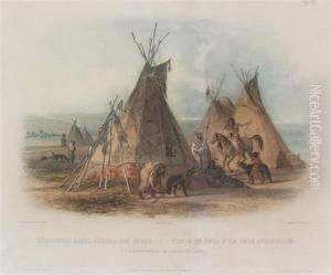 Lederzelt Eines Assiniboin Chefs by Karl Bodmer