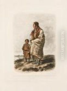 Dacota Woman And Assiniboin Girl. [tab. 9]. by Karl Bodmer