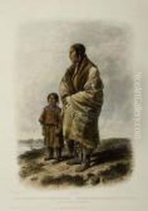 Dacota Woman And Assiniboin Girl. Tableau 9. by Karl Bodmer