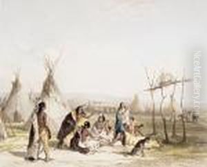 Funeral Scaffold For A Sioux Chief