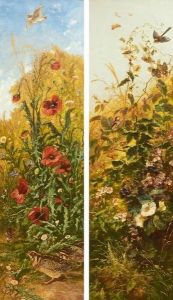 Blomster, Fugler Og Sommerfugler Blomster, Fugler Og Sommerfugler