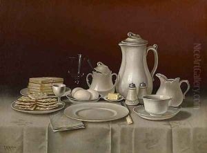 Still Life with Breakfast Setting by Thomas H. Hope