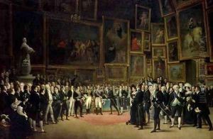 Charles X presenting awards to the artists at the end of the exhibition of 1824 by Francois - Joseph Heim