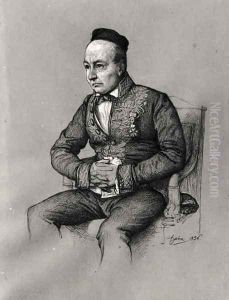 Portrait of Charles Augustin Sainte Beuve 1804-69 by Francois - Joseph Heim