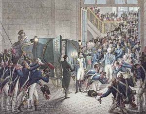 Departure of Louis XVIII 1755-1824 King of France and Navarre from Les Tuileries by Francois - Joseph Heim