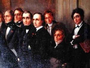Lecture in the Foyer of the Comedie Francaise 2 by Francois - Joseph Heim