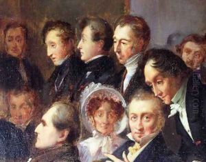 Lecture in the Foyer of the Comedie Francaise by Francois - Joseph Heim