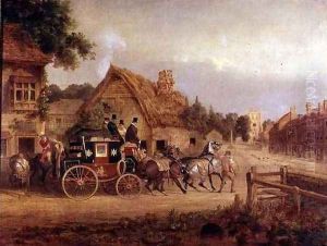 York to London stage coach setting off by Charles Cooper Henderson