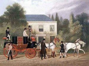 The Stage Coach Preparing to Depart by Charles Cooper Henderson