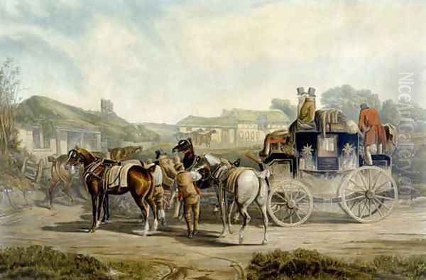 Changing Horses from Fores Coaching Recollections - view 1