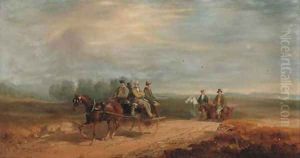 Figures in a jaunting car by Charles Cooper Henderson