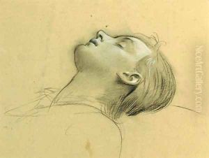 Study of the head of St Cecilia, possibly for 'Ahasver' by Adolf Hiremy-Hirschl