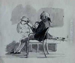 A Father Reading to his Children by John Harden