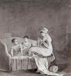 A Mother Sewing by John Harden