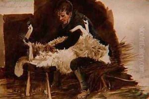 Major Gilpin Shearing a Sheep by John Harden