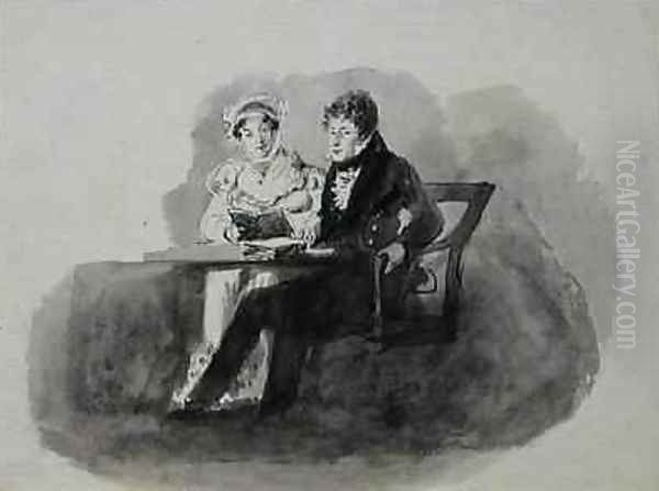 Man and Woman Reading - view 1