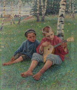 The First Lesson by Nikolai Petrovich Bogdanov-Belsky