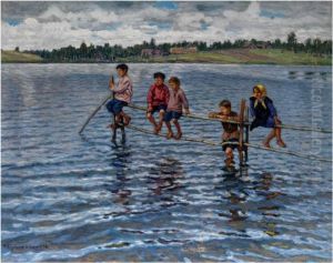 Kinder Am Wasser by Nikolai Petrovich Bogdanov-Belsky