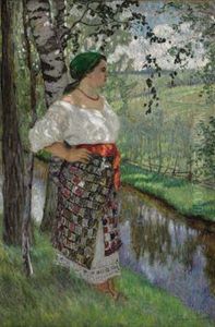 Peasant Woman By A Brook