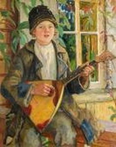 Young Boy With A Balalaika