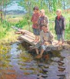 Little Boys Eager For A Catch