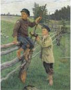 Country Boys by Nikolai Petrovich Bogdanov-Belsky