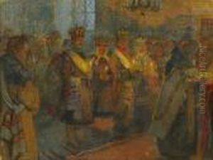 Peasant Wedding by Nikolai Petrovich Bogdanov-Belsky