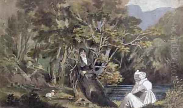 Couple with a spaniel - view 1