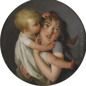 A Young Girl Holding Her Sibling by Louis Leopold Boilly