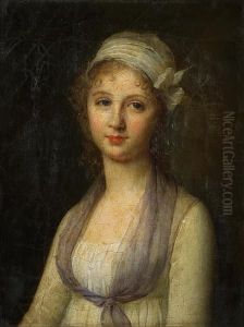 A Portrait Of A Young Woman by Louis Leopold Boilly