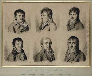 Les Six Freres Widmer : Samuel, Christophe, Gottlieb, Frederic, Philippe, Victor by Louis Leopold Boilly