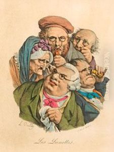Karikaturen Von Brillentragern Und Grimassen Schneidender by Louis Leopold Boilly