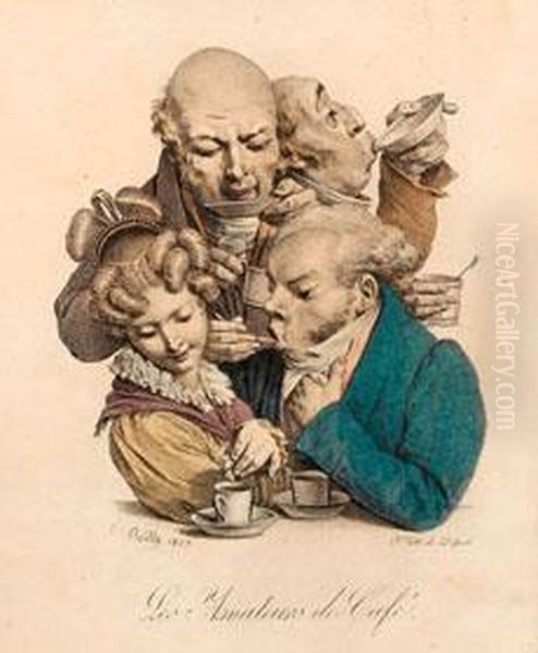 Karikaturen Von Walnussessern Und Kaffeeliebhabern - view 1