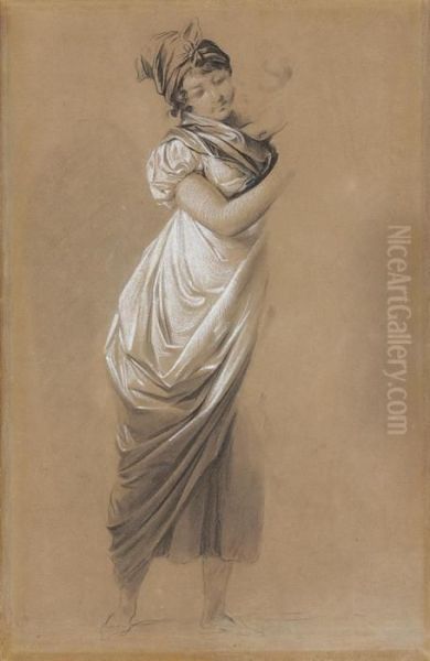 A Young Woman Carrying Her Young Child - view 1