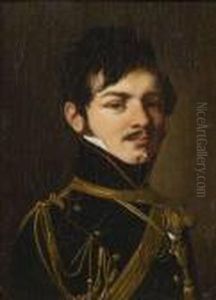 Portrait De Louis De Praille, Officier D'artillerie by Louis Leopold Boilly