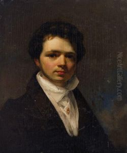 Portrait Of A Gentleman, Half Length Wearing A Brown Coat And White Cravat by Louis Leopold Boilly