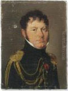 Portrait Of An Officer, Small-bust-length, Dressed In Uniform by Louis Leopold Boilly