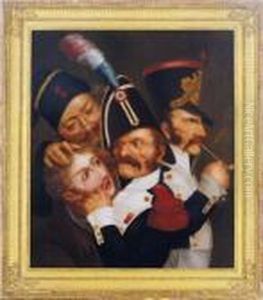 Military Figures Making Expressive Faces by Louis Leopold Boilly