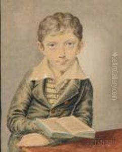 Portrait Of A Boy Holding A Book.
