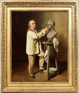 Houdon Modelant Le Buste De Bonaparte, Premier Consul by Louis Leopold Boilly