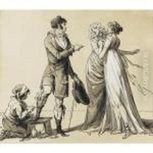 Point De Convention [ ; Point De
 Convention ; Black Chalk, Pen And Black Ink, Grey Wash, Heightened With
 White Gouache] by Louis Leopold Boilly