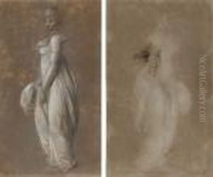 Jeune Femme Vue De Profil Vers
La Gauche, Tenant Un Pan De Sa Robe (recto); Visage D'enfant Tourne Vers
La Droite (verso) by Louis Leopold Boilly