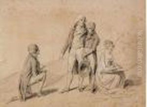 Etude Pour Oberkampf Et Sa Famille A Jouy by Louis Leopold Boilly