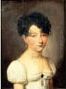 Portrait De Jeune Femme A La Robe Blanche by Louis Leopold Boilly