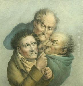 'la Colere' And'les Cancans' by Louis Leopold Boilly
