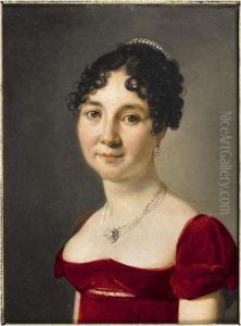 Portrait De Femme En Robe Rouge by Louis Leopold Boilly