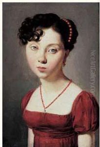 Portrait De Jeune Fille A La Robe Rouge by Louis Leopold Boilly